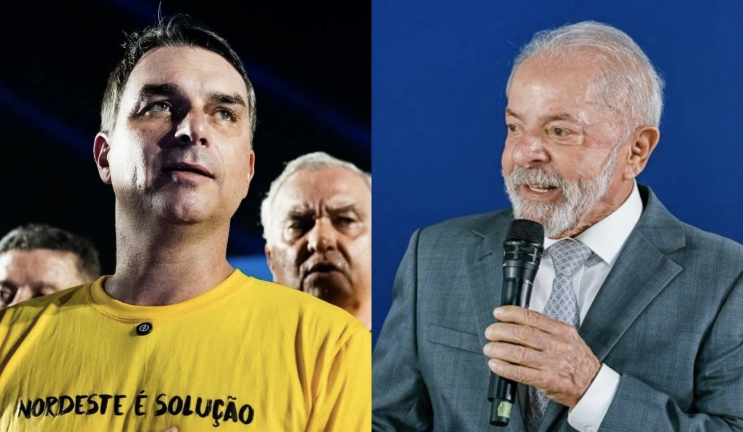Flávio Bolsonaro e o presidente Luis Inácio Lula da Silva